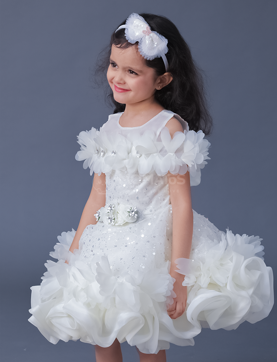 Cream Frock For Girl