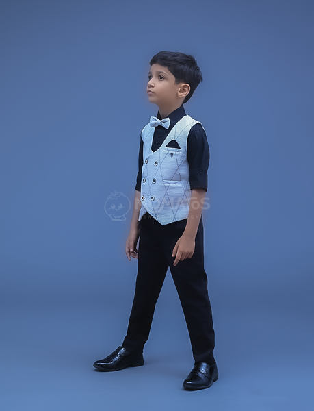 WHITE PARTY WEAR SET FOR BOY - Hover Image