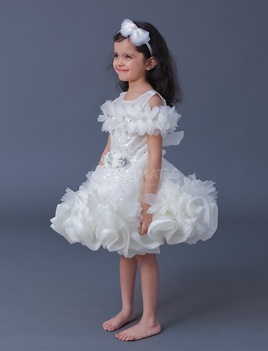 Cream Frock For Girl