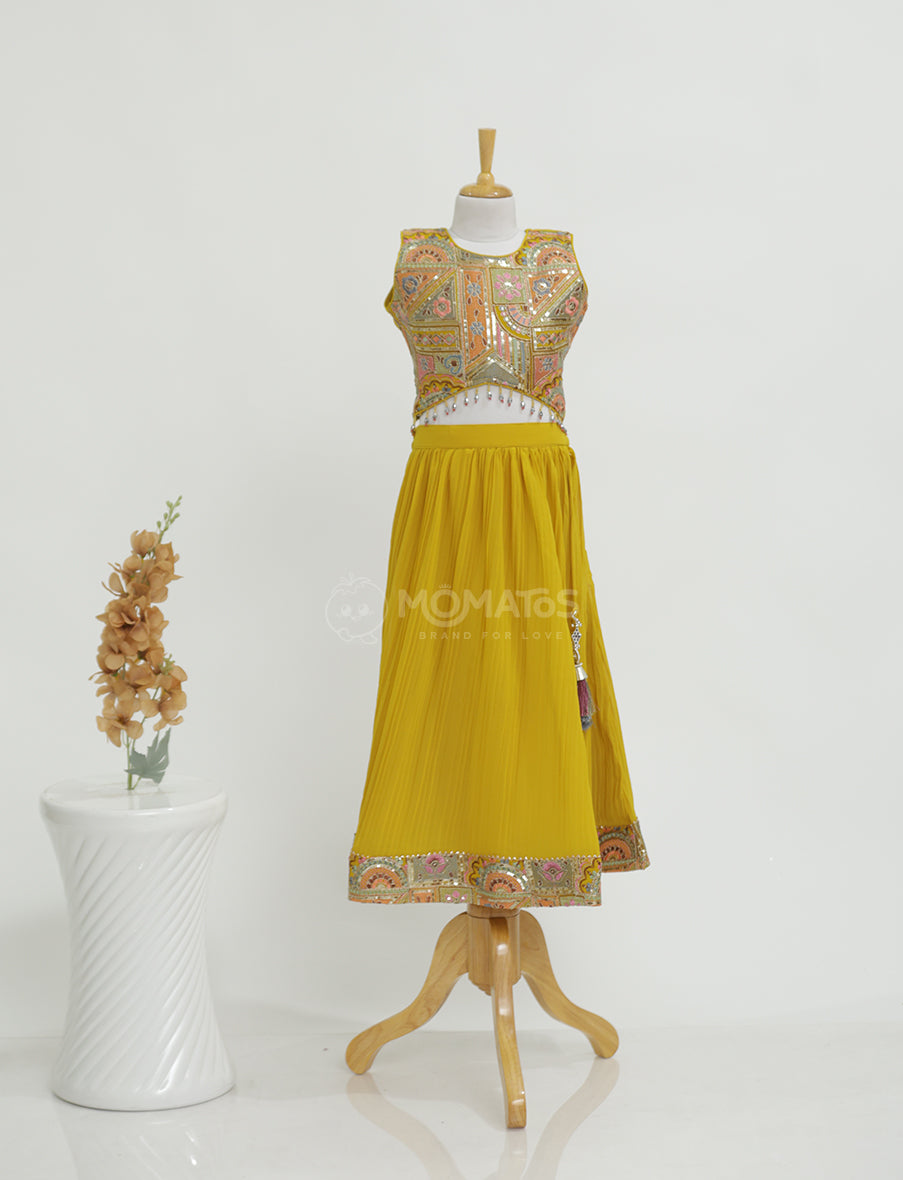 Bright Yellow Ethnic Choli Set