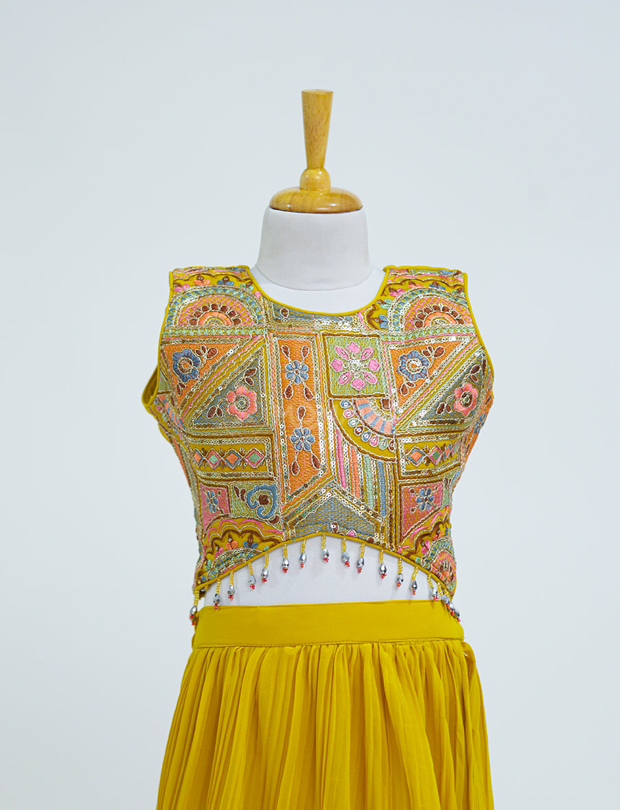 Bright Yellow Ethnic Choli Set