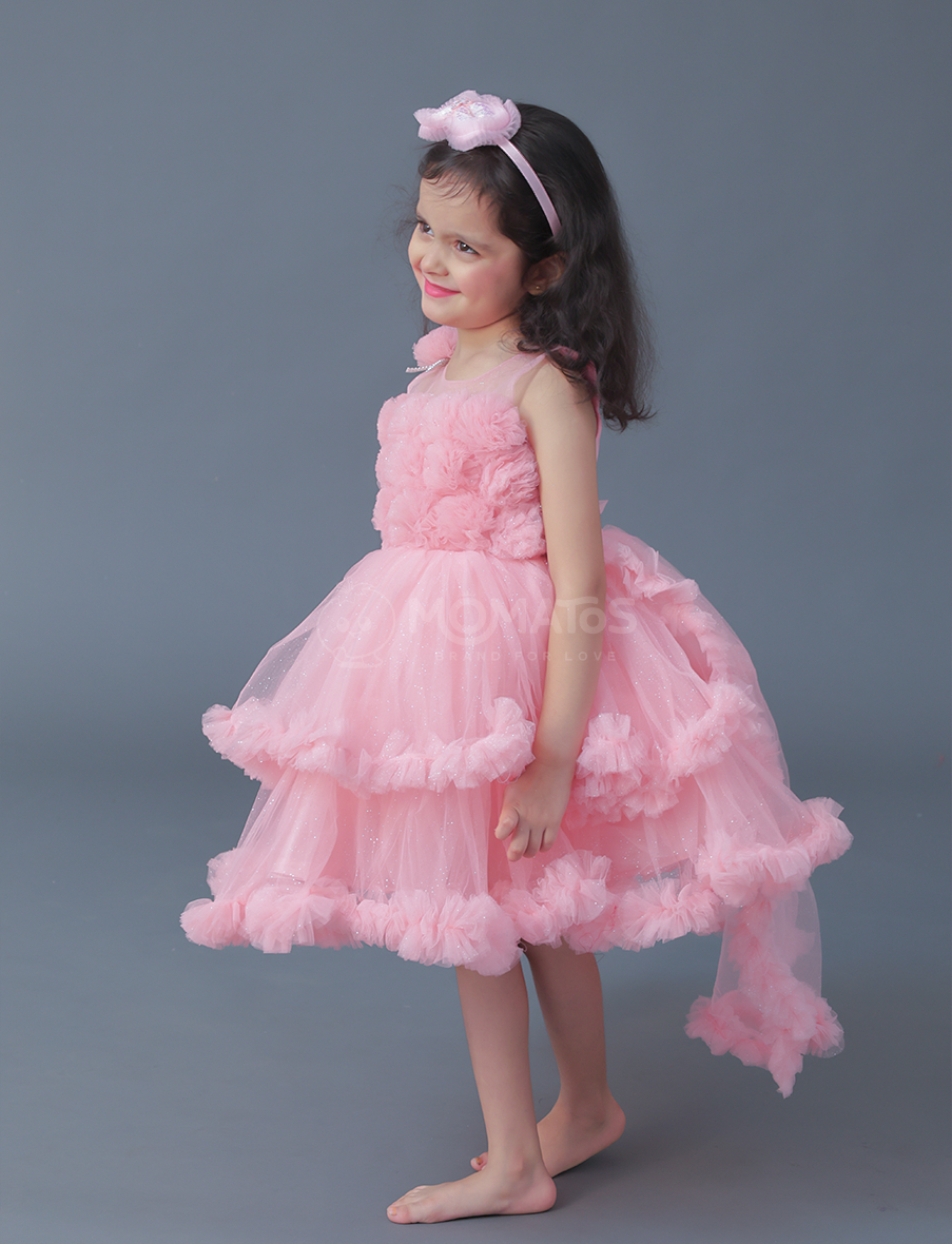 Peach  Frock For Girl