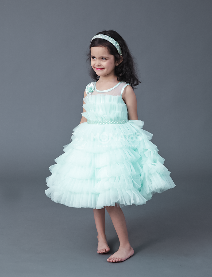 Sea Green Frock For Girl