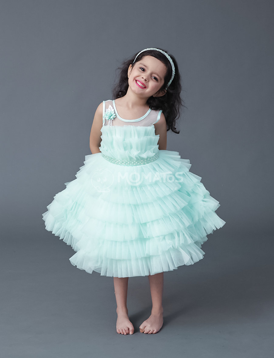 Sea Green Frock For Girl