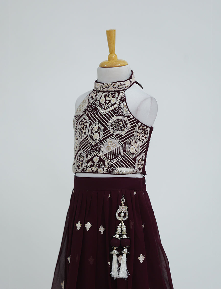 Stylish Ethnic Wine Choli for Girls