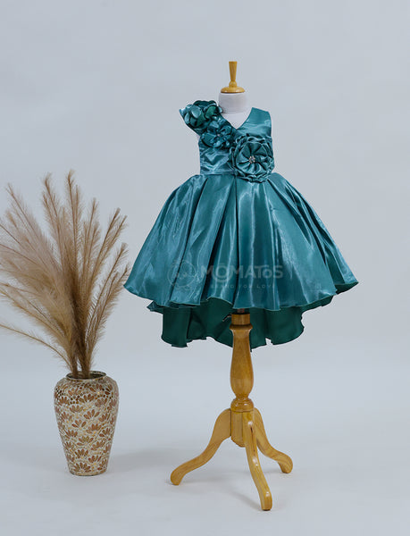 Awesome Sea Green Flowering Accent Frock