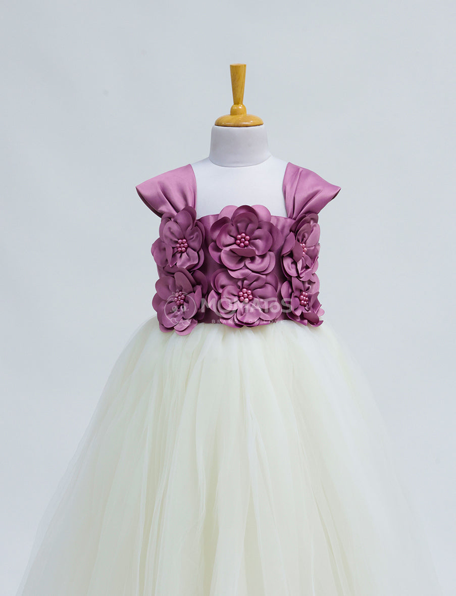 Elegant Onion Gown with Floral Design