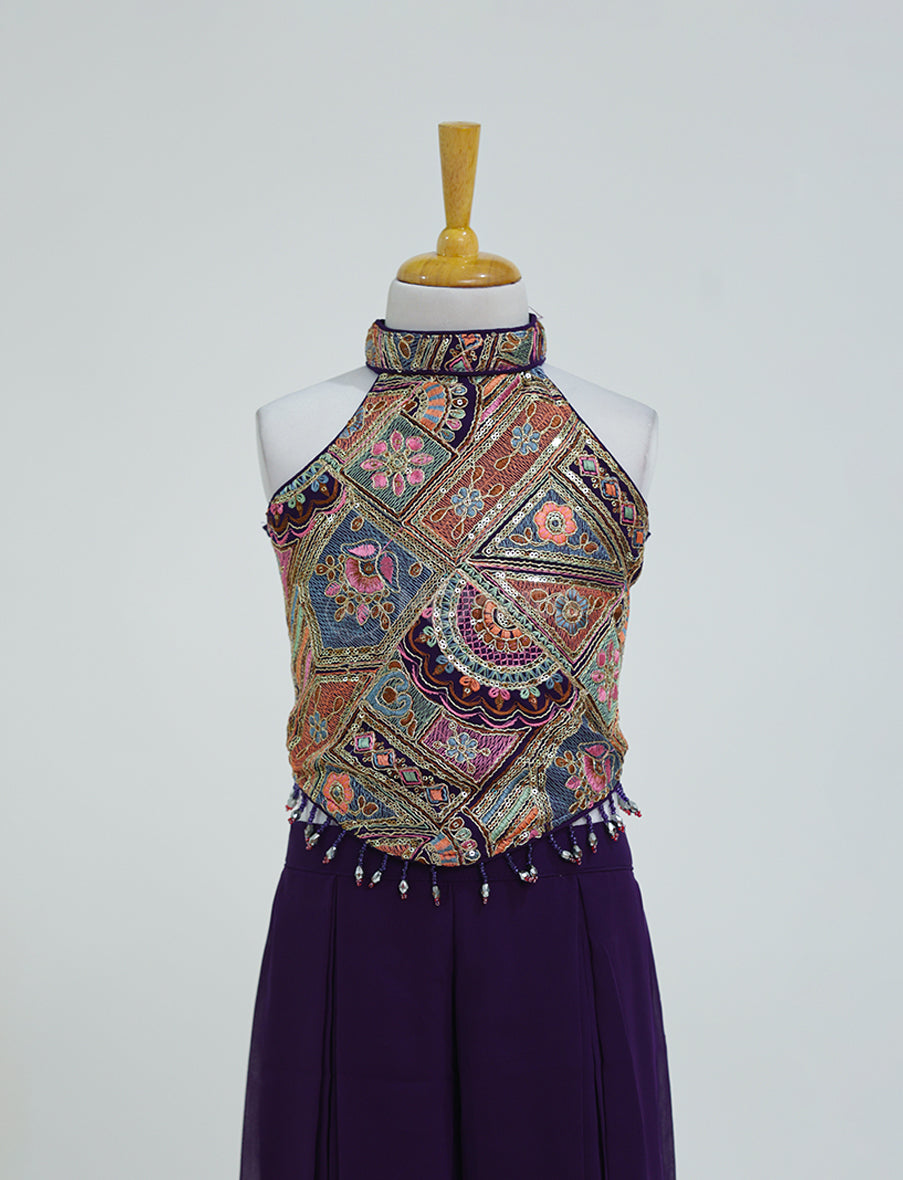 Beautiful Purple Ethnic Plazo Set