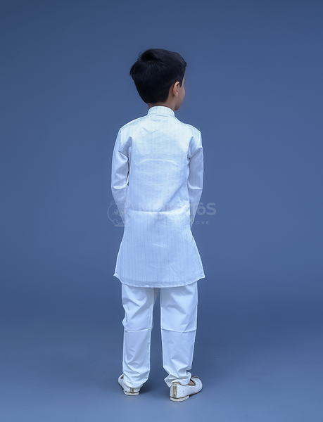 WHITE KURTA PAYJAMA FOR BOY - Quaternary Image