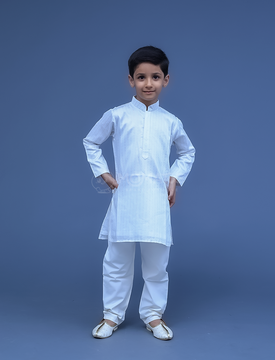 White Kurta Payjama For Boy
